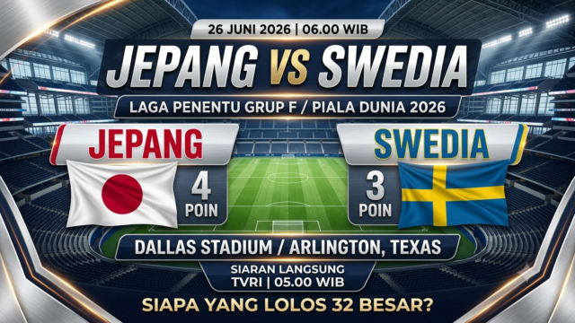 Prediksi Jepang vs Swedia 26 Juni 2026: Duel Penentu Grup F Dallas Stadium