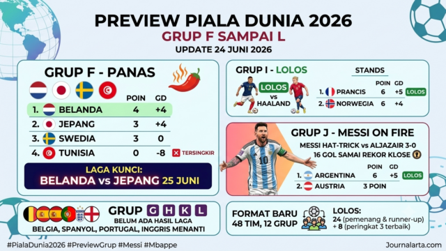 Preview Grup F Sampai L Piala Dunia 2026 Lengkap