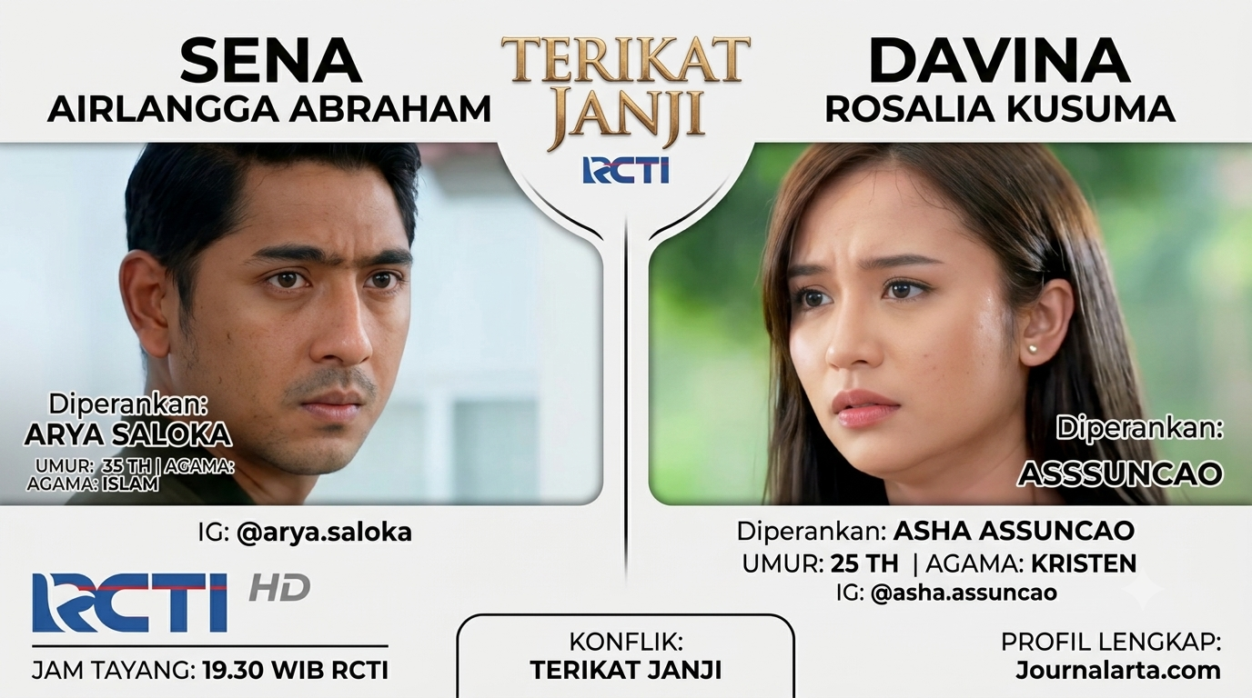 Karakter Sena dan Davina Terikat Janji: Biodata Arya Saloka & Asha Assuncao