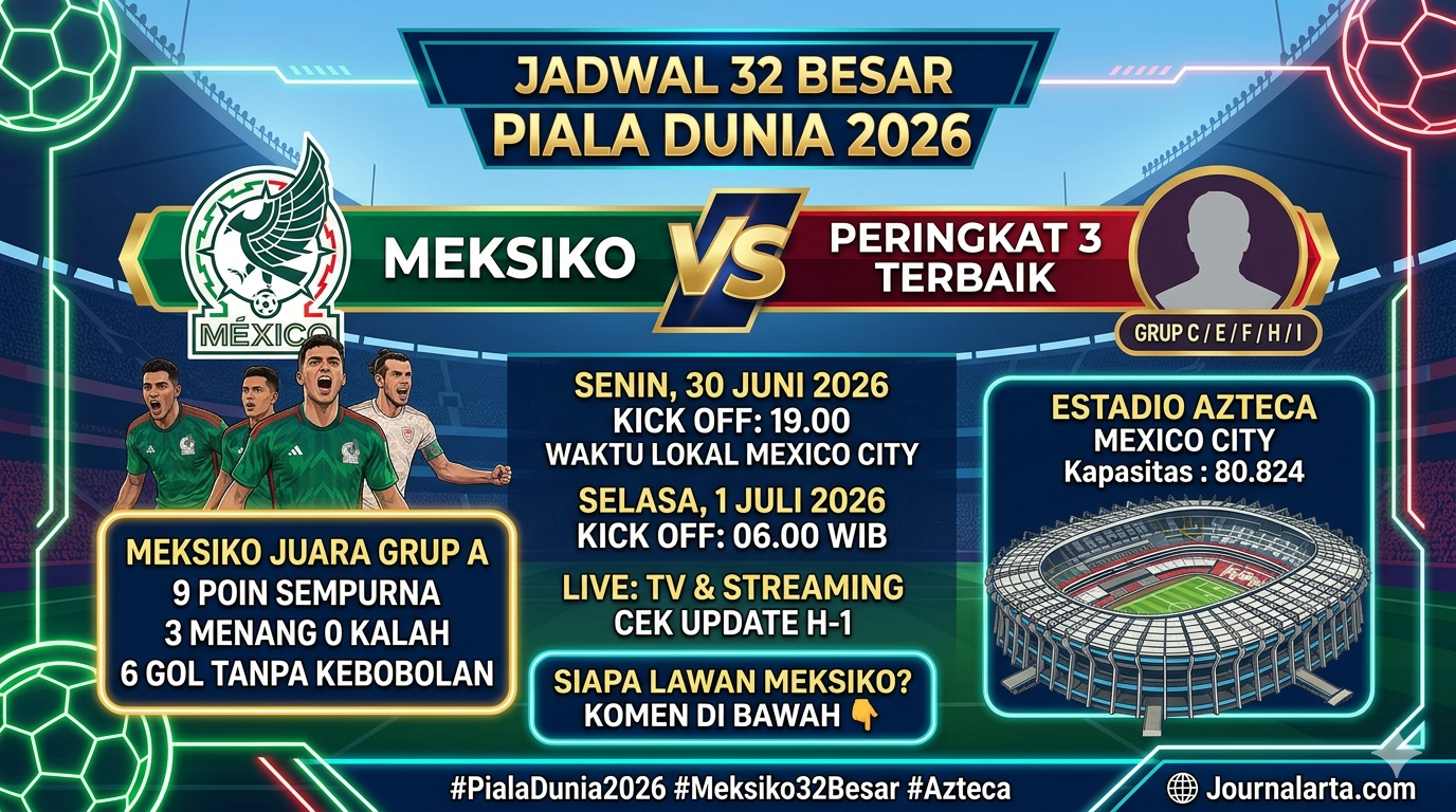Jadwal Meksiko 32 Besar Piala Dunia 2026