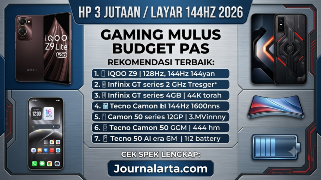 Rekomendasi HP 3 Jutaan Layar 144Hz 2026: Gaming Mulus Budget Pas