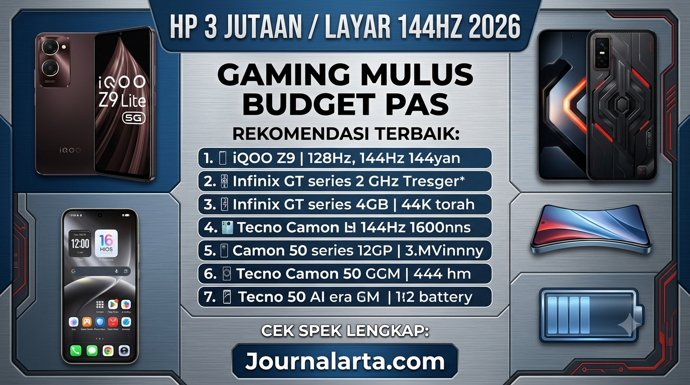 Rekomendasi HP 3 Jutaan Layar 144Hz 2026