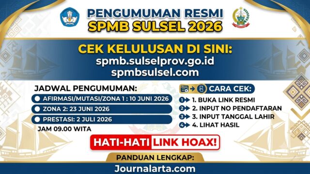 Link Pengumuman SPMB Sulsel 2026: Cara Cek Kelulusan SMA SMK SLB