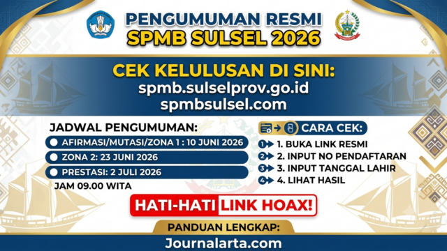 Link Pengumuman SPMB Sulsel 2026: Cara Cek Kelulusan SMA SMK SLB