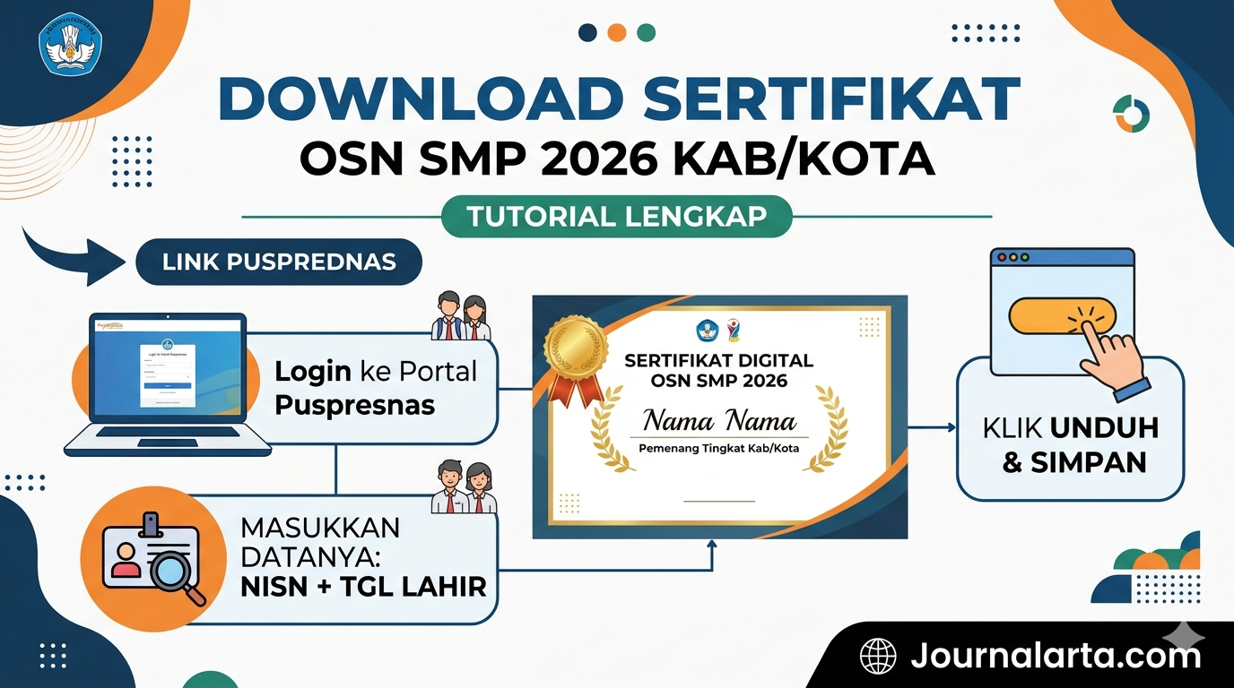 Cara Download Sertifikat OSN SMP 2026 Kab/Kota: Link Portal Puspresnas