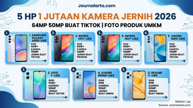 HP 1 Jutaan Kamera Jernih 2026: Rekomendasi Buat Konten TikTok & Foto Produk