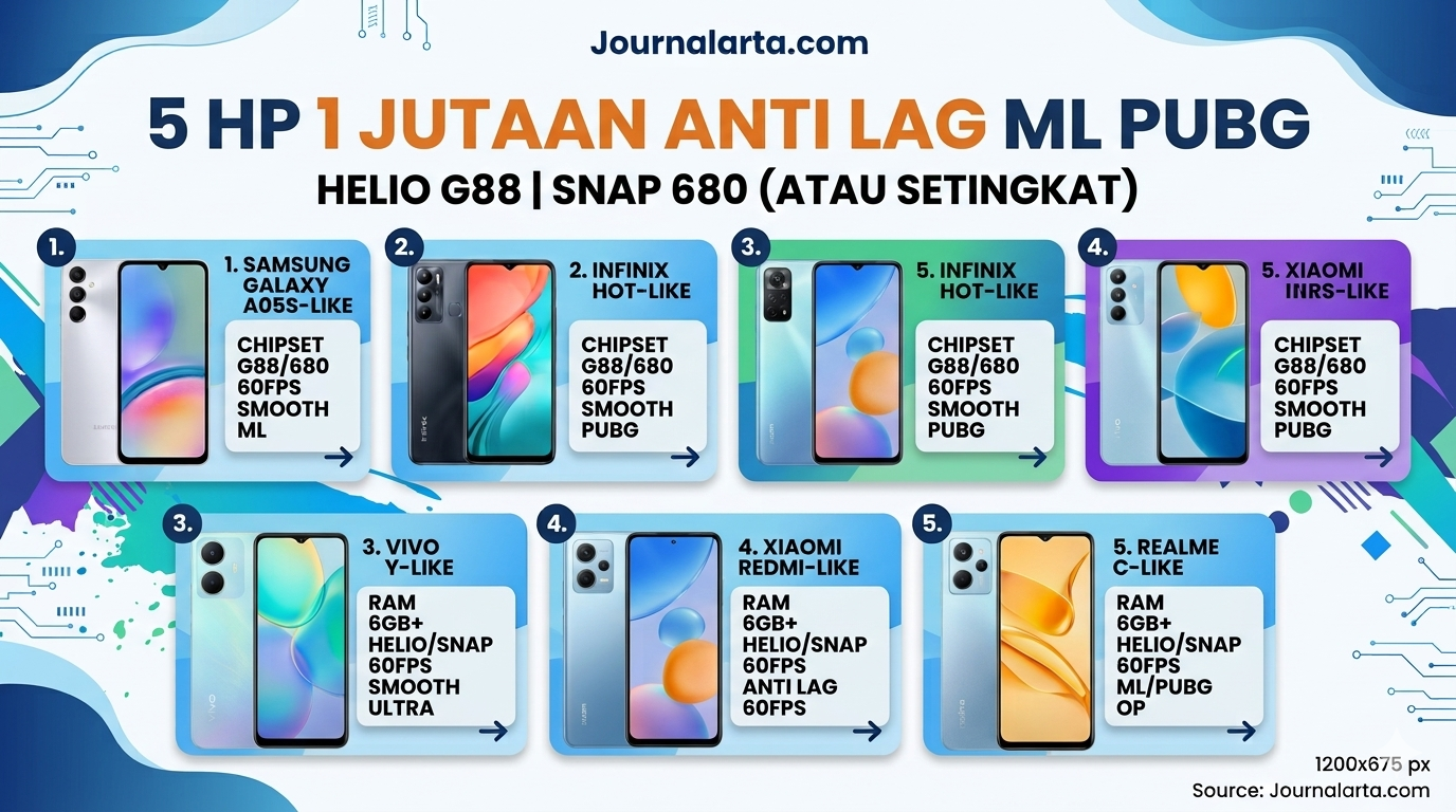 5 HP 1 Jutaan Gaming untuk ML dan PUBG di 2026