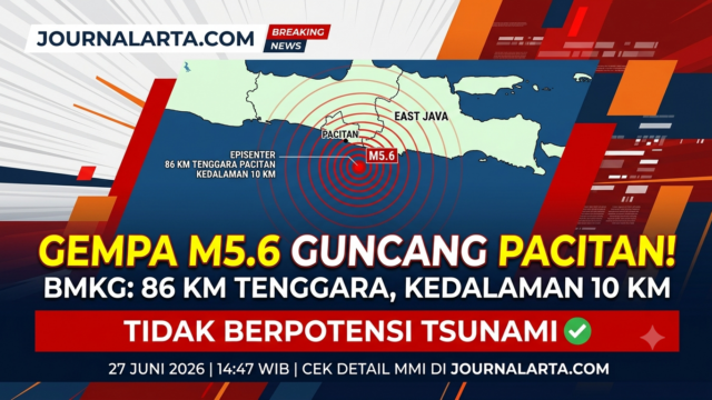 Gempa M5,6 Guncang Pacitan 27 Juni 2026: Tidak Berpotensi Tsunami