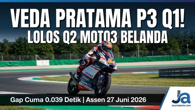 Hasil Kualifikasi 1 Moto3 Belanda 2026: Veda Pratama P3, Lolos ke Q2