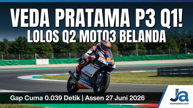 Hasil Kualifikasi 1 Moto3 Belanda 2026: Veda Pratama P3, Lolos ke Q2