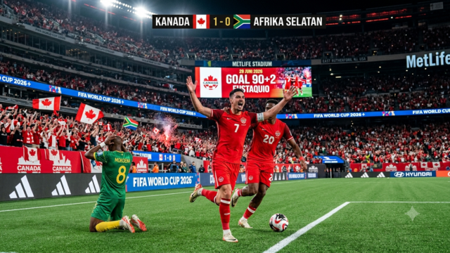 Mimpi Bafana Bafana Hancur, Kanada Menang 1-0 Gol Menit 90