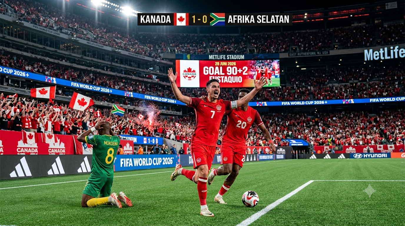Mimpi Bafana Bafana Hancur, Kanada Menang 1-0 Gol Menit 90