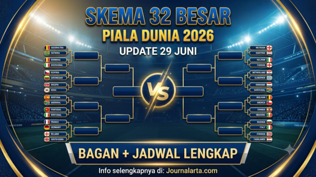 Skema 32 Besar Piala Dunia 2026: Update Hasil 28 Juni dan Jadwal 16 Besar