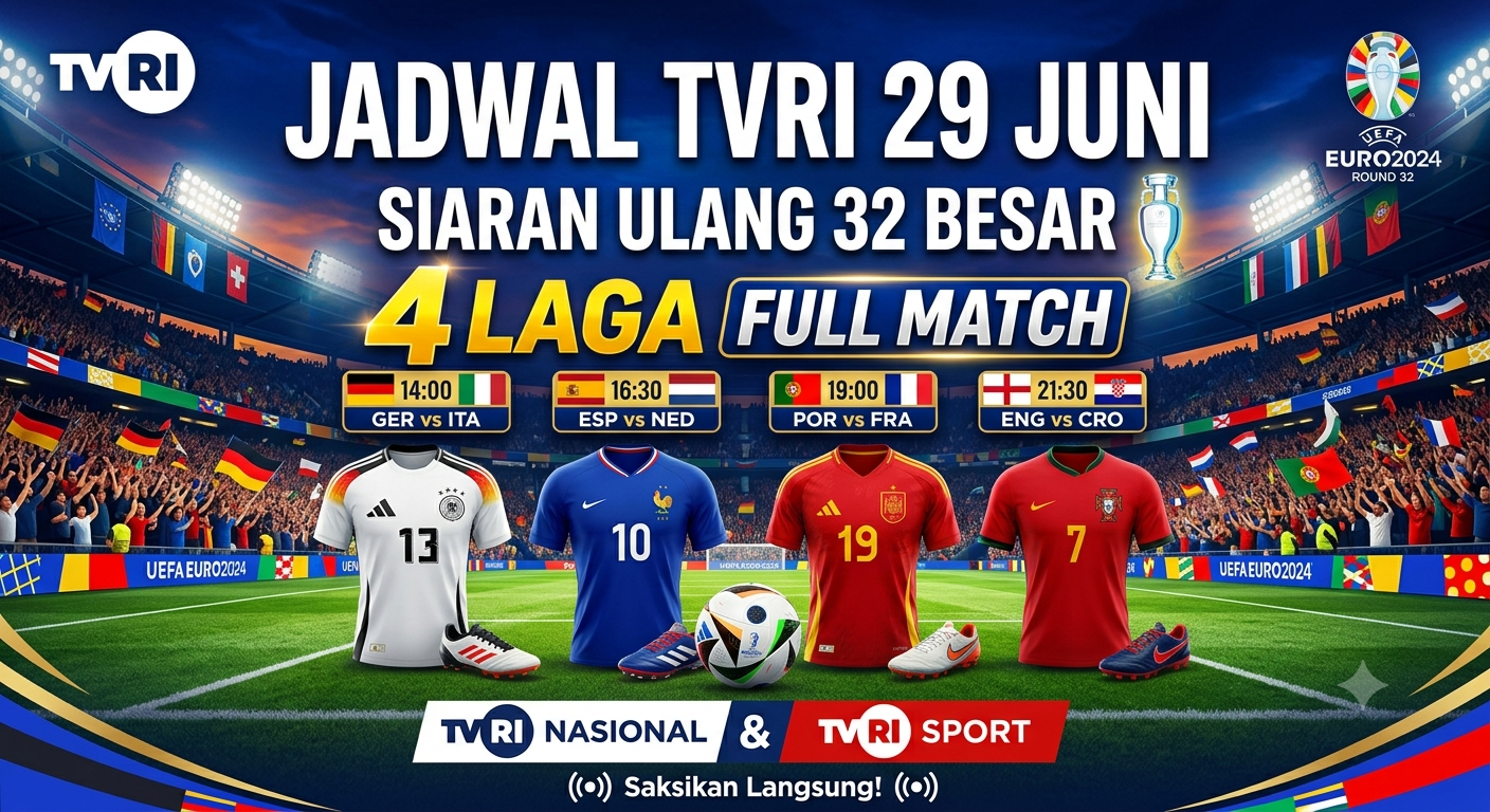 Jadwal TVRI Siaran Ulang Piala Dunia 2026 pada 29 Juni