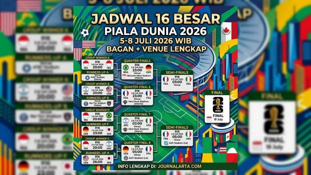 Jadwal 16 Besar Piala Dunia 2026 Hari Ini 30 Juni: Jam WIB Lengkap