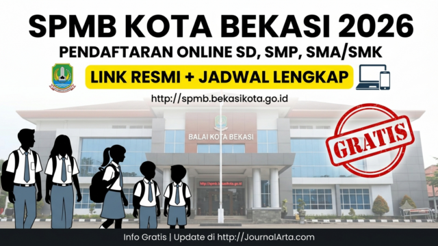 Link Pendaftaran SPMB Kota Bekasi 2026 Jenjang SD, SMP, SMA + Jadwal & Cara Daftar Online
