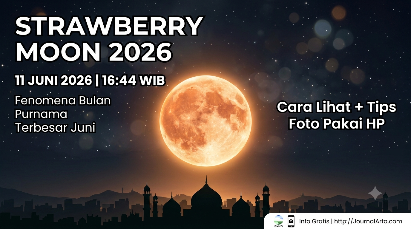 Fenomena Strawberry Moon 2026: Tanggal, Jam Puncak & Cara Lihat di Indonesia Gratis