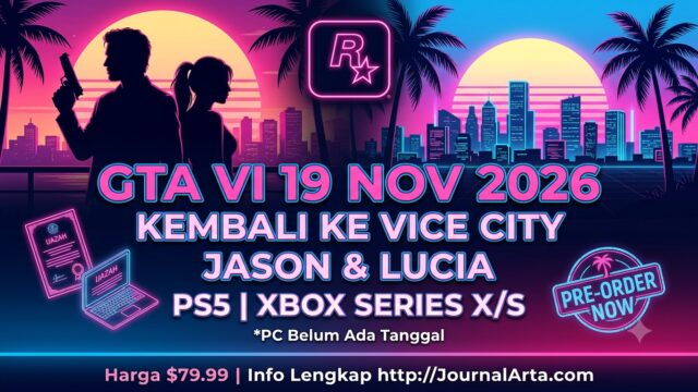 GTA VI Rilis 19 November 2026: Harga Rp5,9 Juta, Map Vice City Leonida & Fitur Dual Protagonis