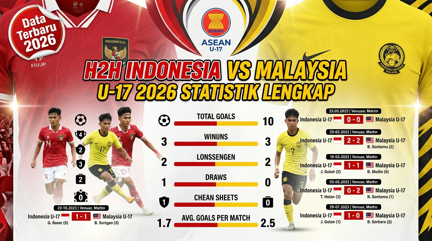 Head to Head Indonesia vs Malaysia U-17 2026