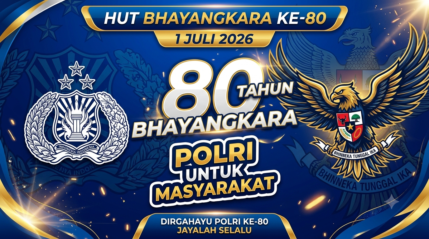 logo hut bhayangkara 2026 ke 80 polri untuk masyarakat