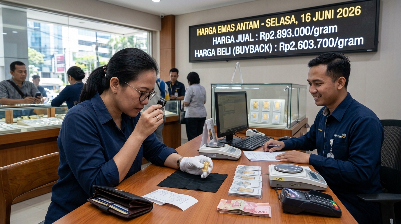 Harga Emas Antam Hari Ini Senin 16 Juni 2026: Update Pukul 00.30 WIB + Buyback