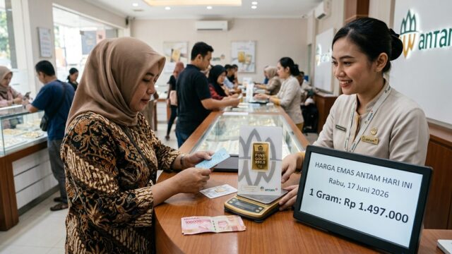 Harga Emas Antam Rabu 17 Juni 2026, 1 Gram Rp 1.497.000