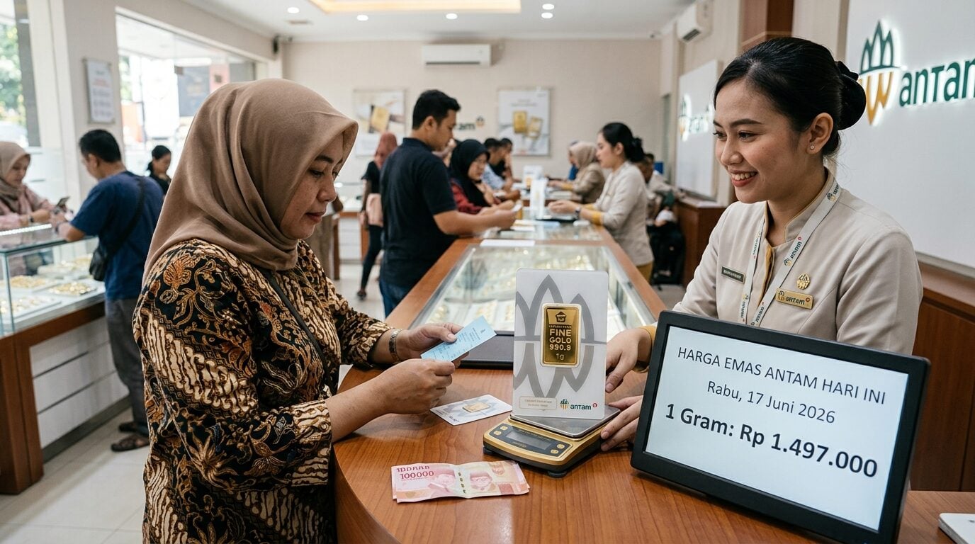 Harga Emas Antam Rabu 17 Juni 2026, 1 Gram Rp 1.497.000