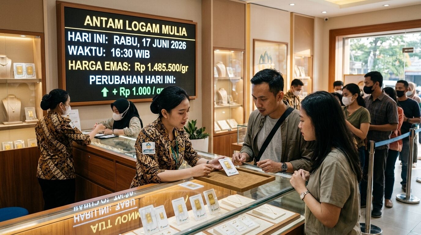 Harga Emas Antam Sore Ini 17 Juni 2026 Naik Tipis