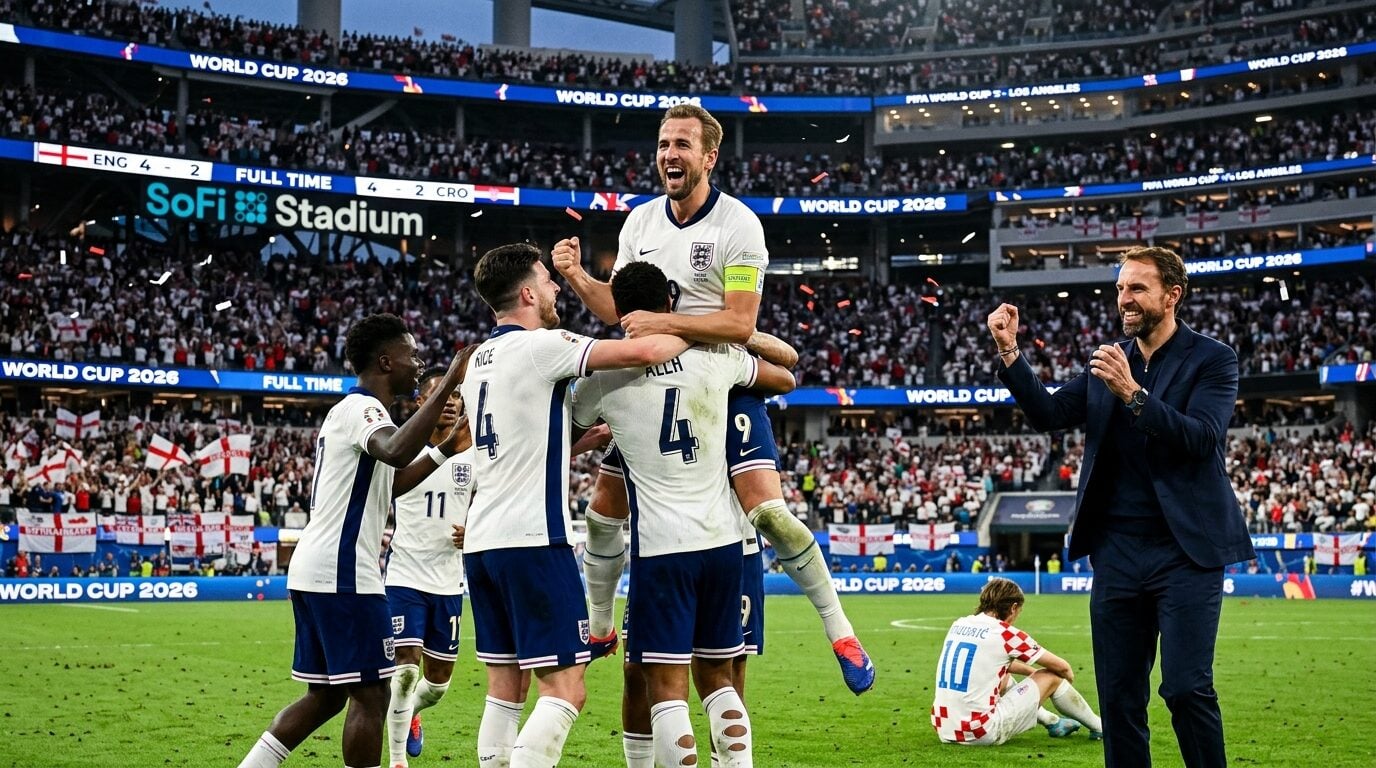 Inggris Kalahkan Kroasia 4-2 di Piala Dunia 2026