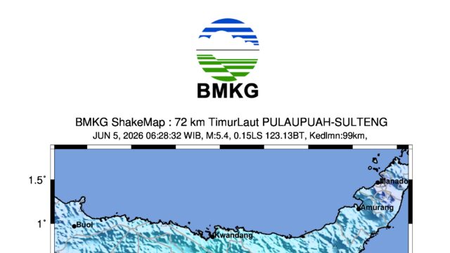 Gempa 5,6 SR Guncang Sulawesi Tengah, BMKG: Tidak Berpotensi Tsunami