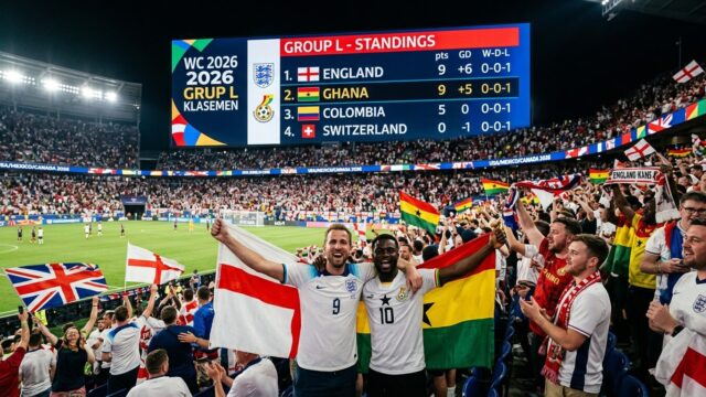 Klasemen Grup L Piala Dunia 2026: Inggris-Ghana di Puncak