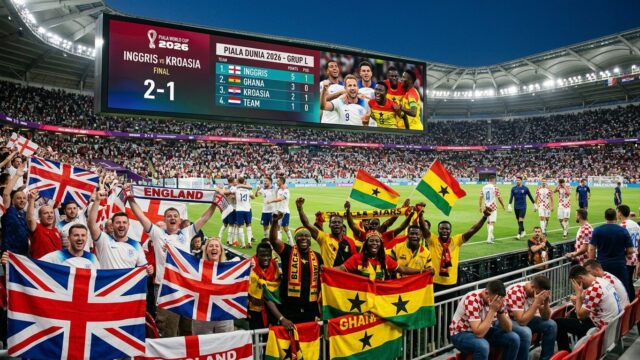 Klasemen Piala Dunia 2026 Grup L Lengkap: Inggris & Ghana Salip Kroasia