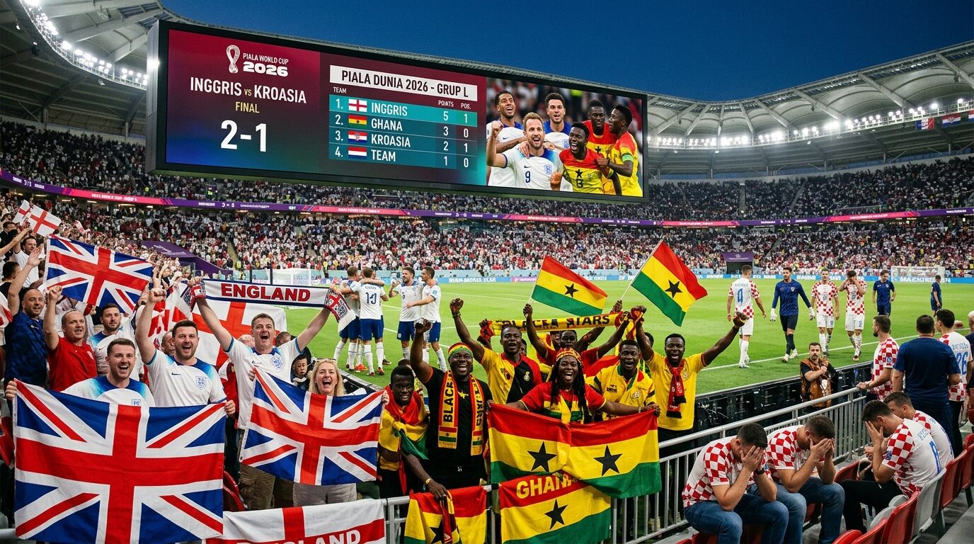 Klasemen Piala Dunia 2026 Grup L Lengkap: Inggris & Ghana Salip Kroasia