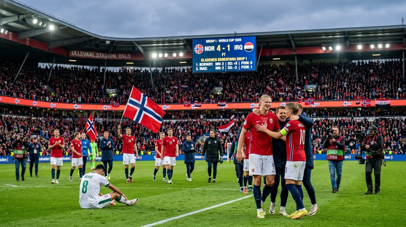 Klasemen Sementara Grup I Piala Dunia 2026 Usai Norwegia Hajar Irak 4