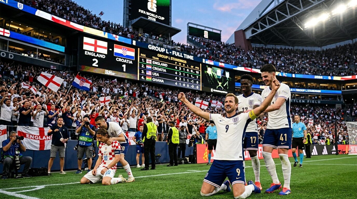 Klasemen Sementara Grup L Piala Dunia 2026 Usai Inggris Taklukkan Kroasia