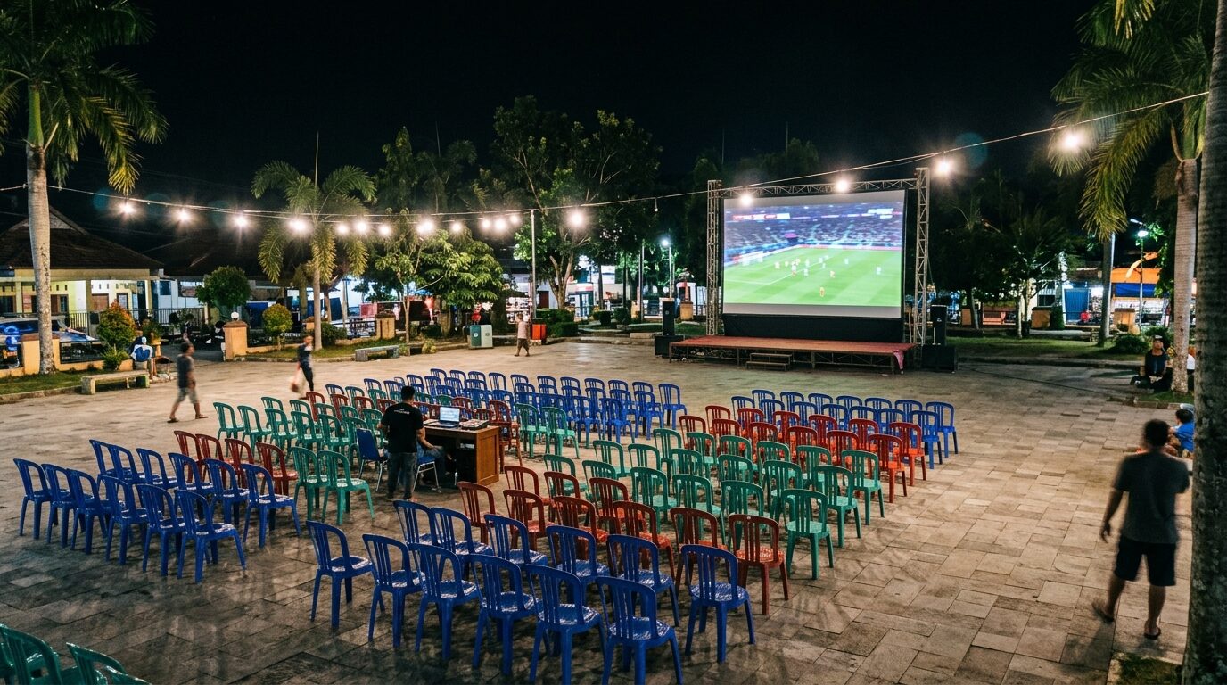 Persiapan lokasi nonton bareng ruang publik untuk mendukung Pemkab Bangka Tengah siapkan lokasi strategis nobar Piala Dunia 2