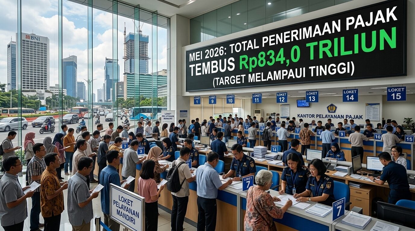 Penerimaan Pajak Mei 2026 Tembus Rp834 Triliun di Tengah Gejolak Global