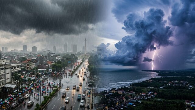 Prakiraan Cuaca Esok Hari Senin 22 Juni 2026: Jakarta Hujan, Palembang-Medan Waspada Badai Petir