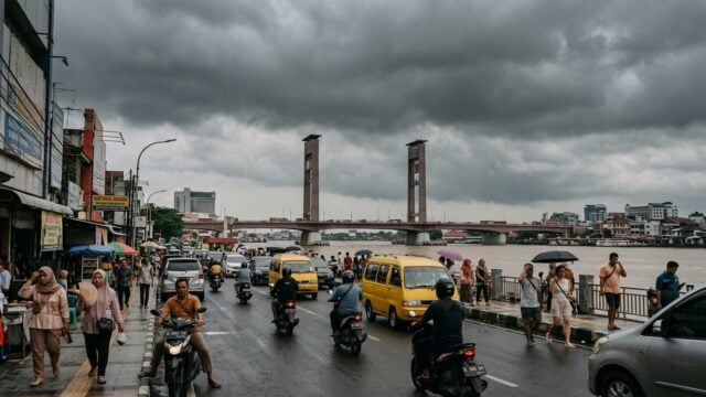 Prakiraan Cuaca Palembang 25 Juni 2026: Siang Gerah dan Berawan Tebal