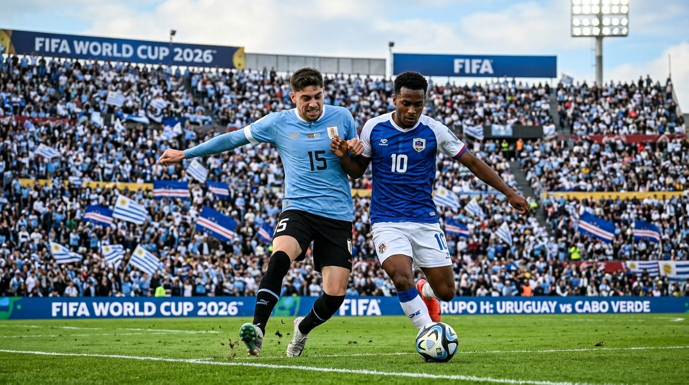 Ilustrasi pertandingan Uruguay vs Tanjung Verde, pemain kunci Darwin Núñez dan Federico Valverde