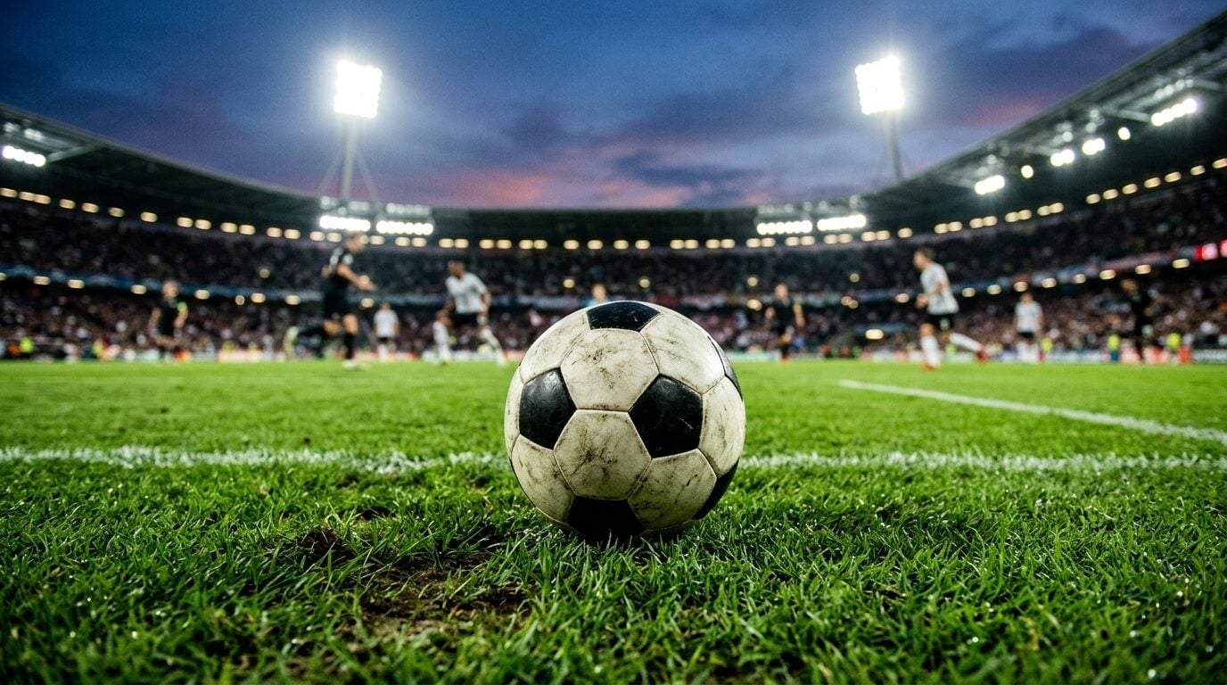 Bola sepak di atas lapangan hijau menjelang laga Japan vs Brazil