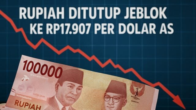 Rupiah Ditutup Jeblok ke Rp17.907 per Dolar AS