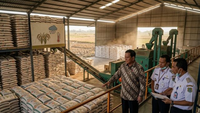 Stok Beras Nasional 5,2 Juta Ton, Prabowo Minta Mitigasi El Nino