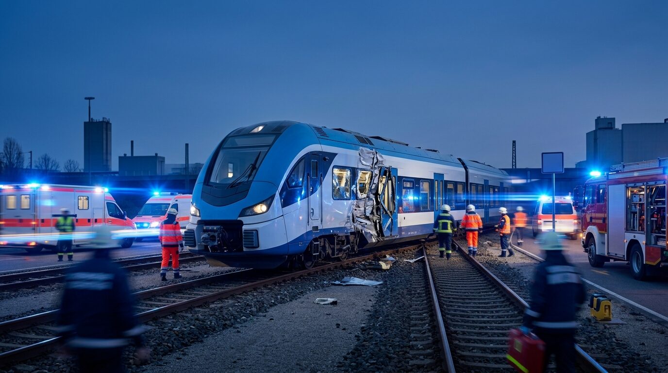 Tabrakan kereta di Bedford dengan kendaraan darurat