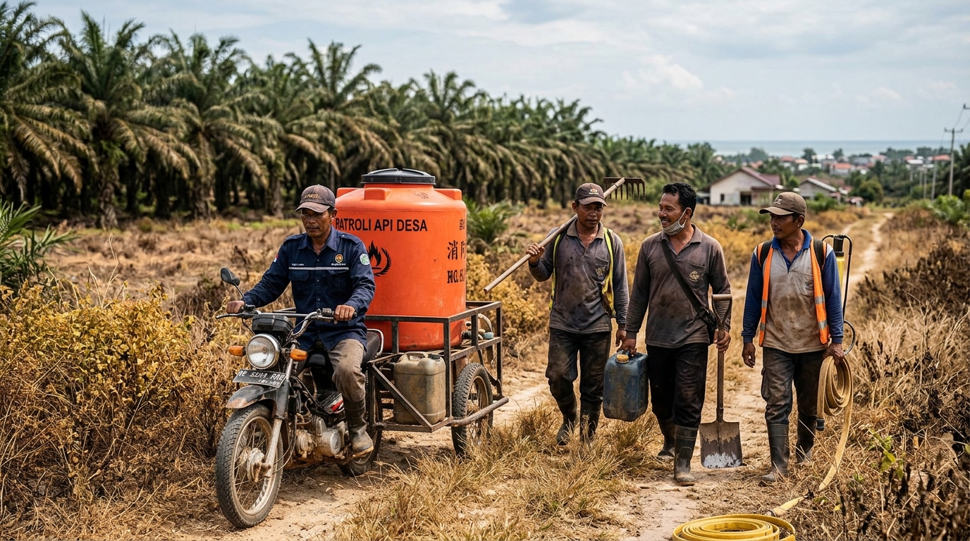 Tim masyarakat peduli api patroli kampung cegah kebakaran hutan lahan Babel