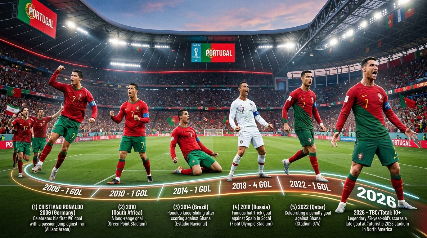 Total Gol Ronaldo di Piala Dunia 2006-2026 Lengkap