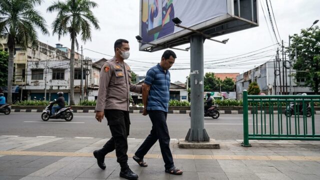 Tukang Cat Duco Peras Petugas Billboard di Jakpus, Kini Ditangkap