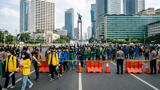 Update Demo BEM UI di Bundaran HI 12 Juni 2026: Massa Mulai Tiba, Jalan MH Thamrin Dialihkan