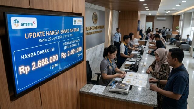 Update Harga Emas Antam Hari Ini Senin 22 Juni 2026: Stagnan di Rp2.668.000/gram, Buyback Rp2.401.000