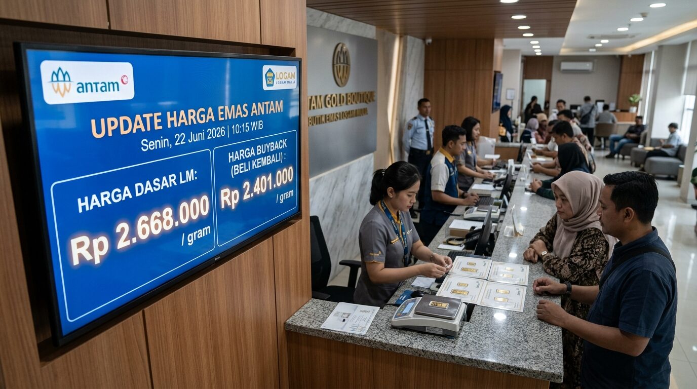 Update Harga Emas Antam Hari Ini Senin 22 Juni 2026